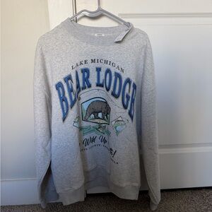 Abercrombie & Fitch Oversized Gray Fleece Sweatshirt